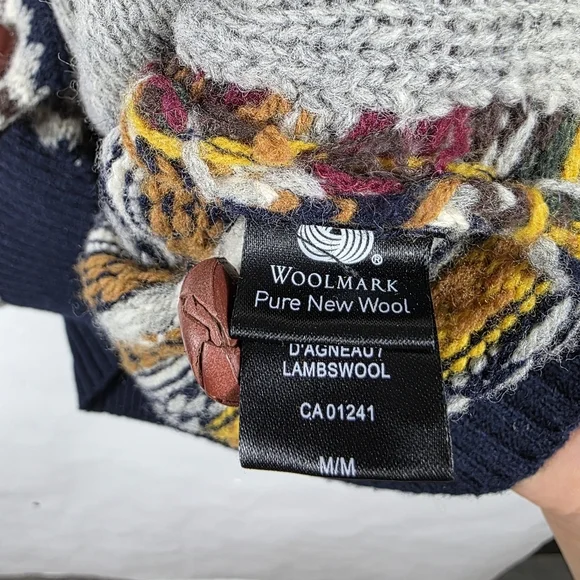 Le 31 Simons Nordic Folk tribal knit wool cardigan - Picture 8 of 10